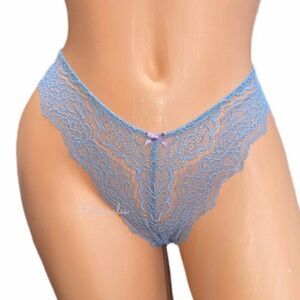 Victoria’s Secret Dream Angels high leg lace Brazilian slip panty gray Medium